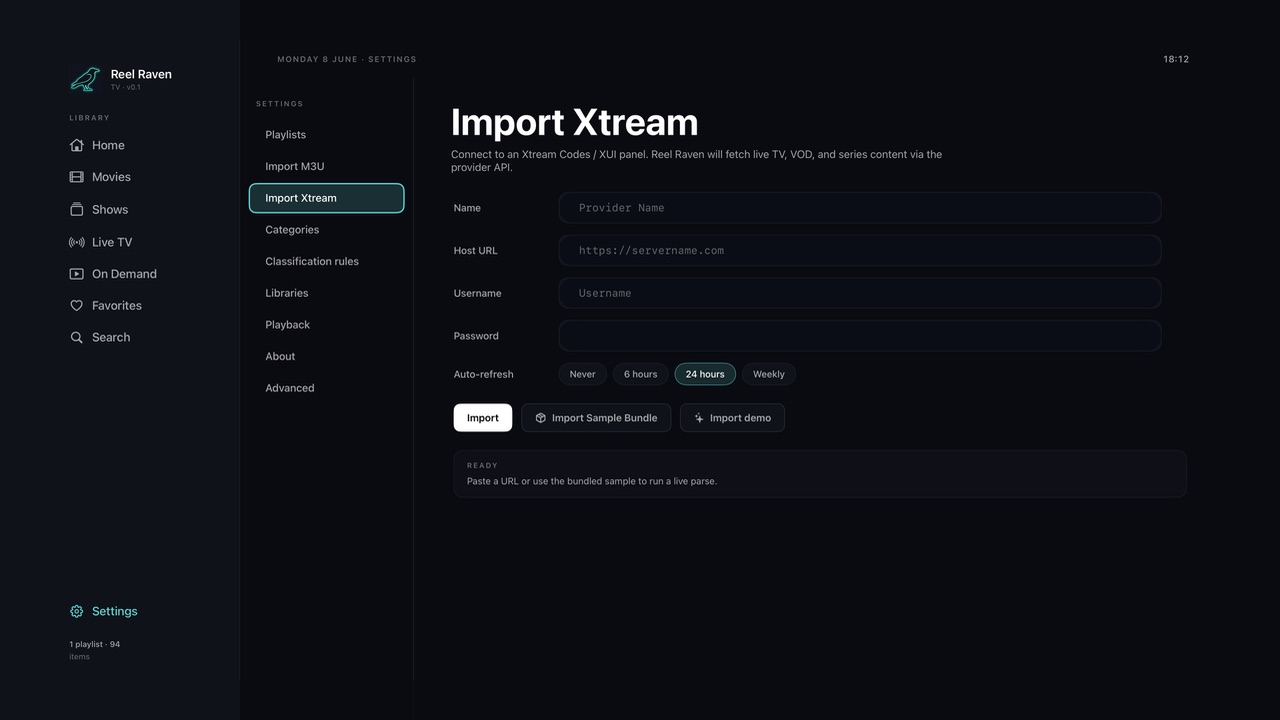 Import Xtream